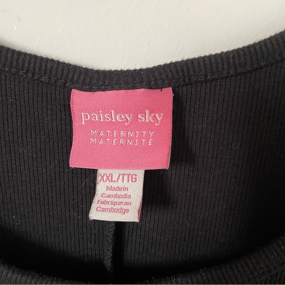Paisley Sky Maternity Ribbed Tank Dress Ruched Sized Black Size XXL - Picture 7 of 10